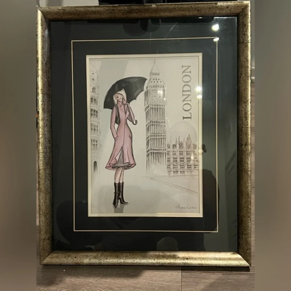 Andrea Laliberte signed “London” print wall art 18”x 22”